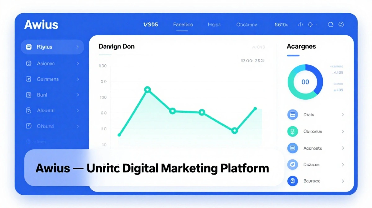 Awius digital marketing platform showing unified campaign analytics and customer data dashboard for business growth